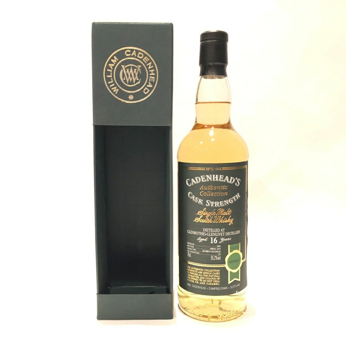 グレンロセスGlenrothesWm. CadenheadAuthentic Collection2002 - 201916 years old55.2%vol / 700 mlMatured in Bourbon Hogshead