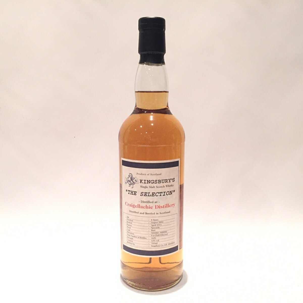 CRAIGELLACHIE クレイゲラヒCraigellachiekingsburysThe Selectopn2002 - 20118 Years Old43%vol