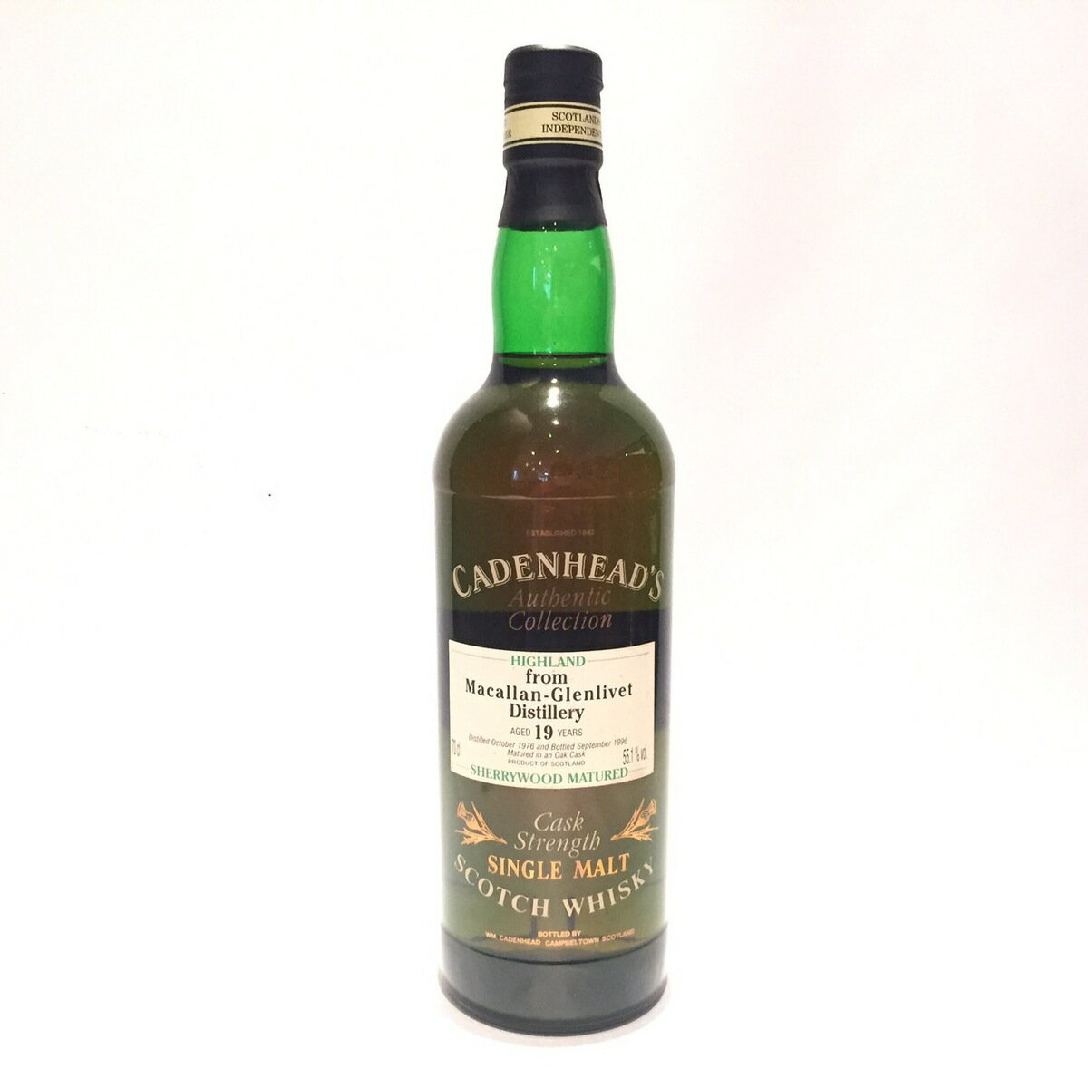 ޥå Macallan Wm. Cadenhead Authentic Collection 1976 -1996 Aged 19 years 55.1% vol. / 70 clSherry Wood matured