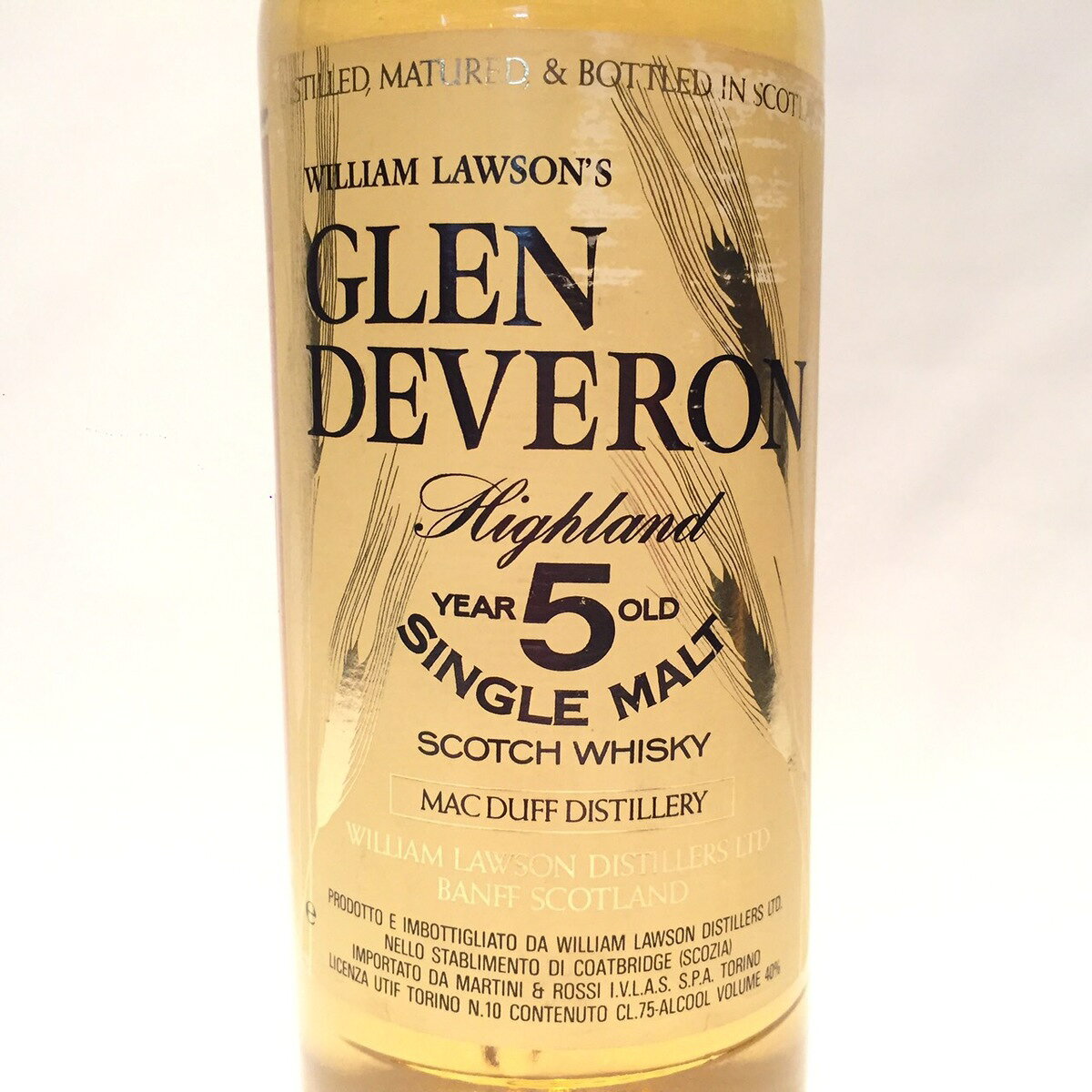 マクダフ MacduffGlen DeveronOriginal Bottling 5 Years old ALCOOL VOLUME 40% / CL.75