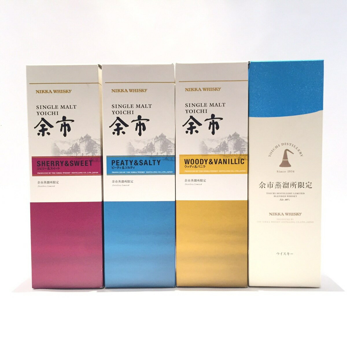 ニッカ余市蒸留所限定ウイスキー4本セットNIKKA YOICHIYOICHI DISTILLERY LIMITED WHISKY set of 4 bottlessingle whiskey / シングル500ml / Alc.55%blended whiskey / ブレンド500ml / Alc.40%