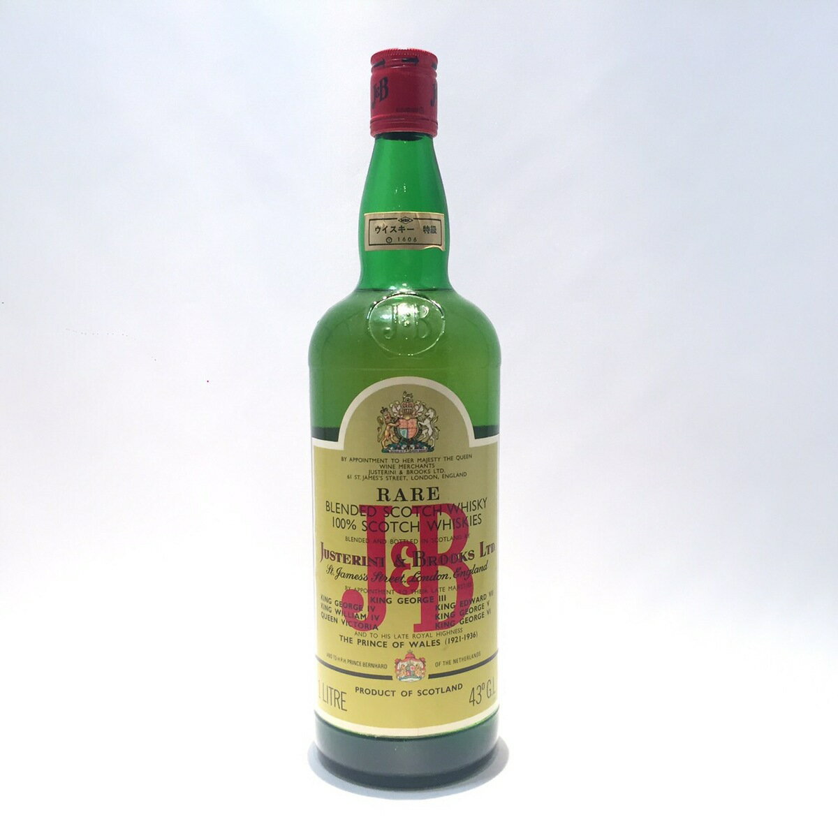 特級 J＆Bレア ジャステリーニ＆ブルックスJ&B RARE　JUSTERINI & BROOKS43°G.L. / 1LITRE