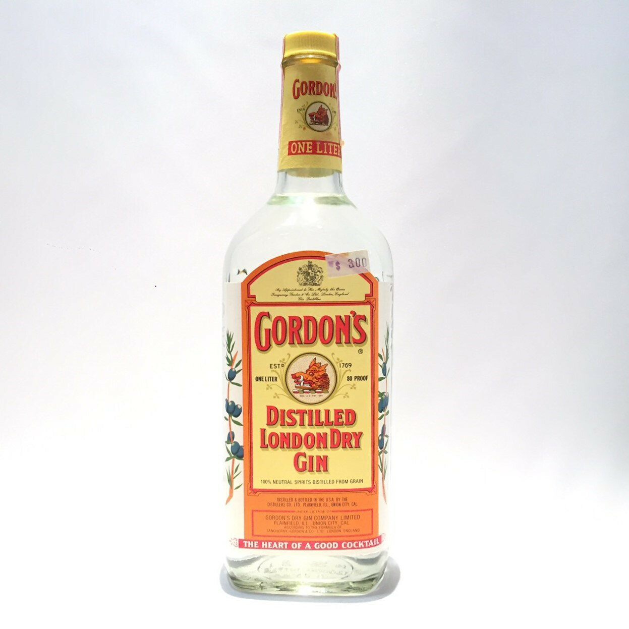 ゴードンズドライ ジンGORDON'SDRY GINONE LITRE／ 80PROOF