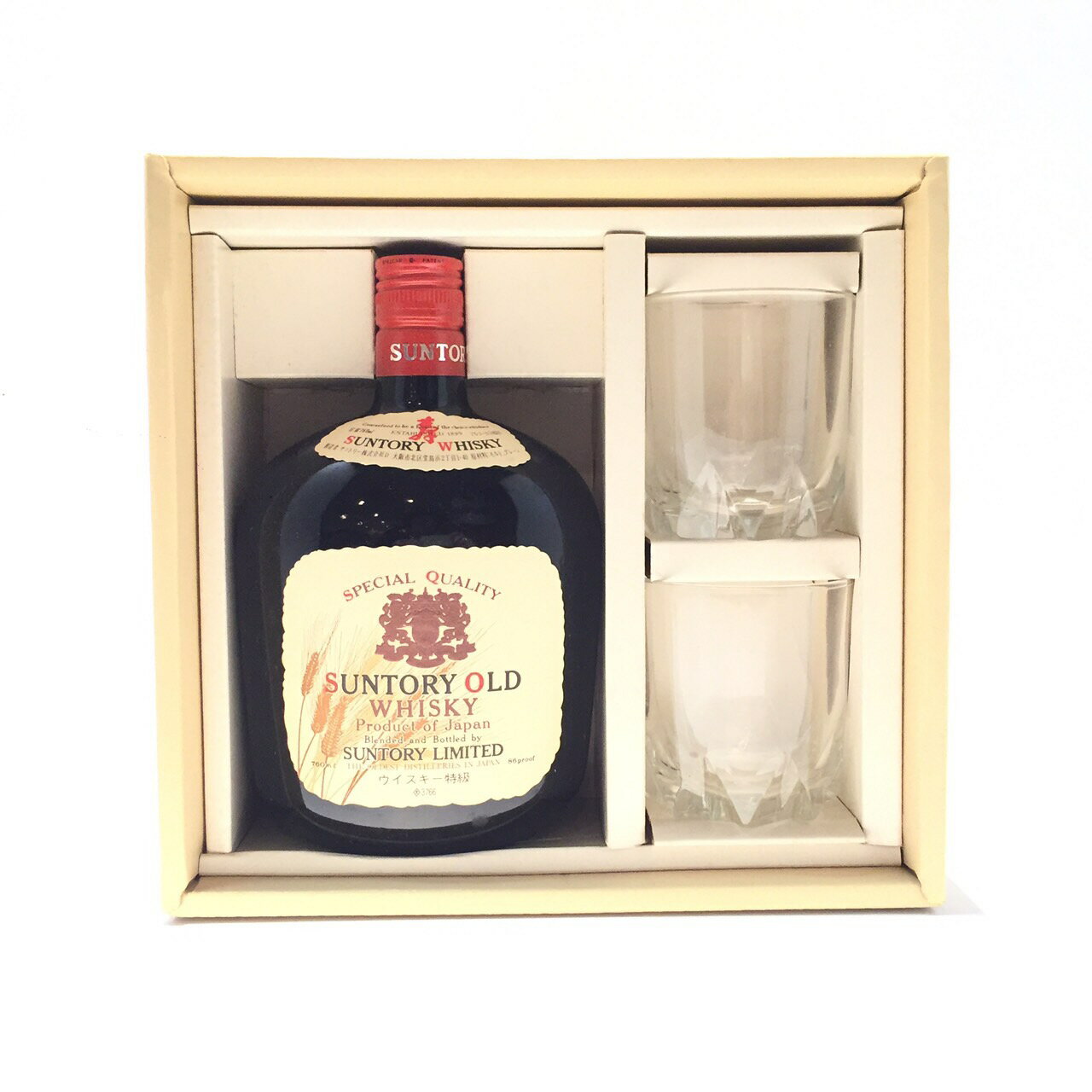 特級 サントリーオールド 麦穂ラベルギフトボックス グラス2PセットSUNTORY OLDGIFT SETGLASS 2p SET86proof / 760ml