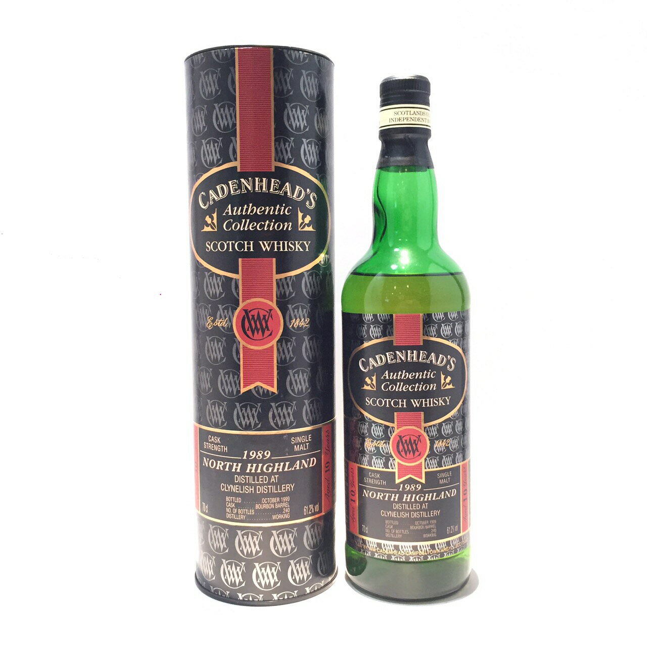 PCfwbhNCkbV 10N1989 - 1999CADENHEAD'SCLYNELISHAged 10 YearsDistilled : 1989Bottled : 199961.2% / 70cl