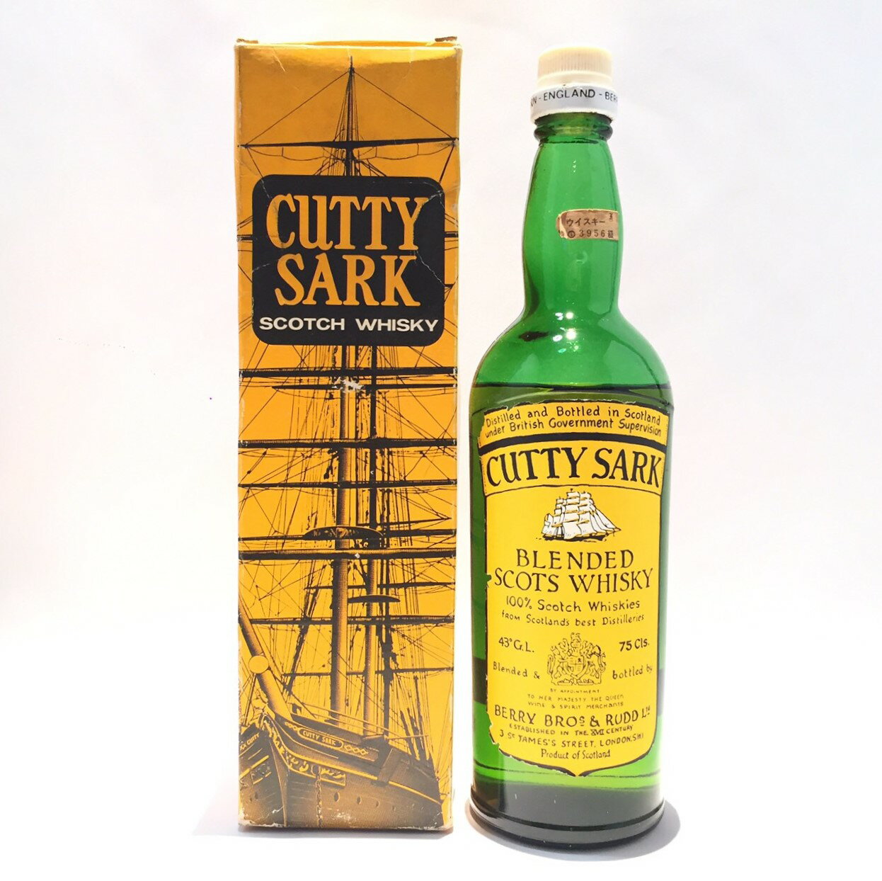 特級 プラキャップ カティーサークベリーブラザーズ社CUTTY SARKBERRY BROs & RUDD (BBR)43°G.L. / 750Cls