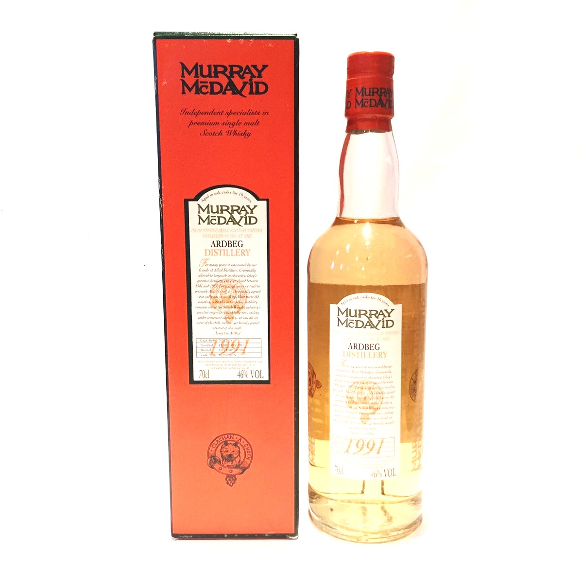 アードベッグ Ardbeg Murray McDavid 1991 - 2001 10 Years old 46% VOL / 70cl Cask MM654 Bourbon Cask matured