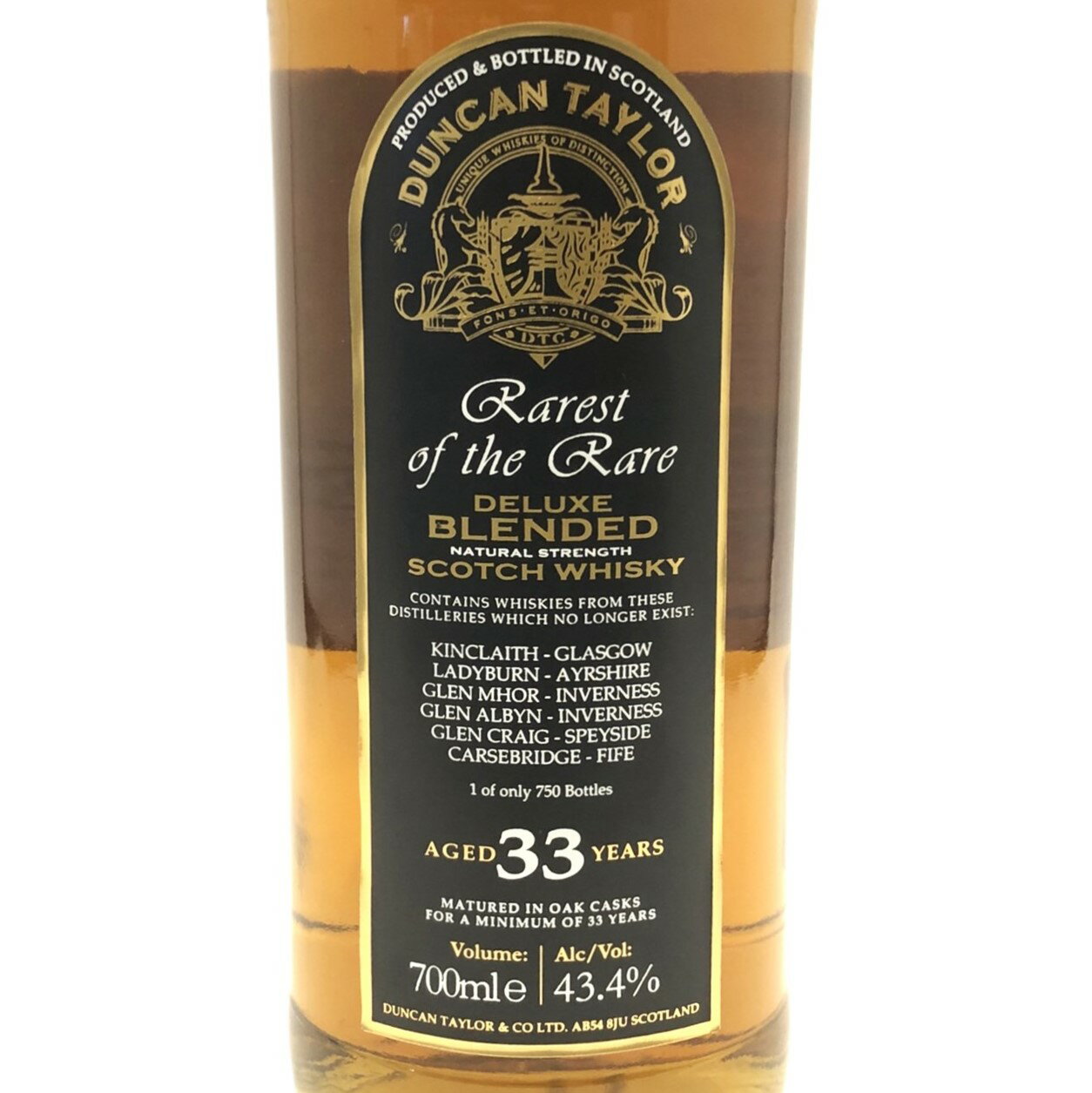 ���󥫥�ƥ��顼 33ǯ�ǥ�å����֥���DUNCAN TAYLORRarest of the RareDELUXE BLENDEDAGED 33 YEARS43.4% / 700ml