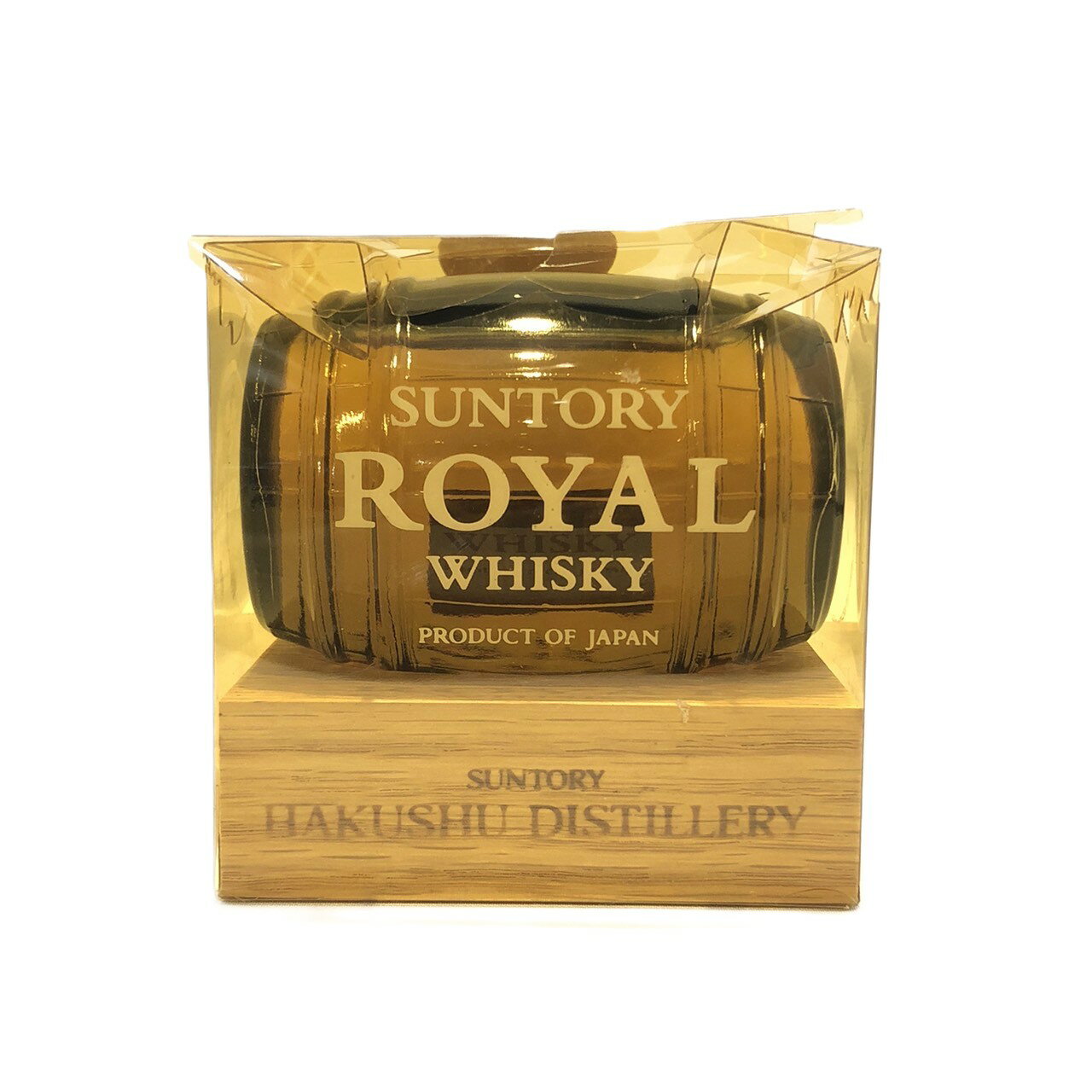 サントリー ローヤル白州蒸留所限定樽型 ミニボトル 台座付きSUNTORY ROYAL WHISKYHAKUSHU DISTILLERY LimitedBarrel typemini Bottle with pedestal43% / 150ml