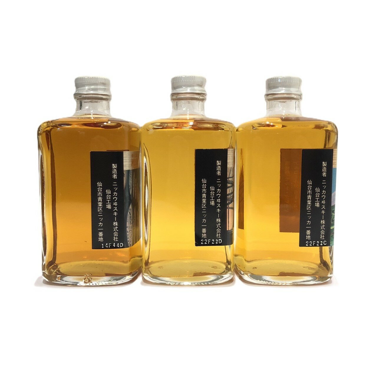 ニッカ仙台工場 樽出し51度ウィスキー宮城峡蒸溜所限定ボトル3デザインコンプリートセットNIKKAFrom the barrels at the Sendai PlantMIYAGI LIMITED BOTTLEComplete set of 3 label designs51.4% / 170ml