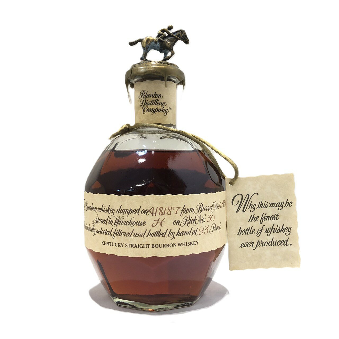 ブラントン 1987樽ナンバー 645ボトルナンバー 71Blanton's 1987Barrel No. 645Bottle No. 7146 1/2 ALC/VOL. / 93 PROOF750ml