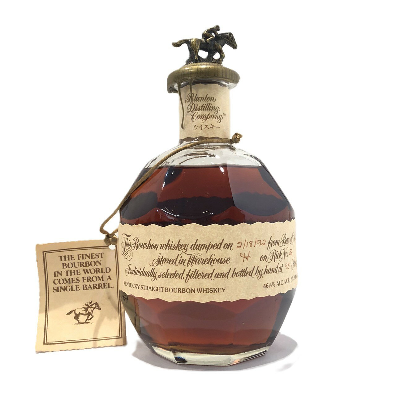 ブラントン 1992樽ナンバー 281ボトルナンバー 50Blanton's 1992Barrel No. 281Bottle No. 5046 1/2 ALC/VOL. / 93 PROOF750ml