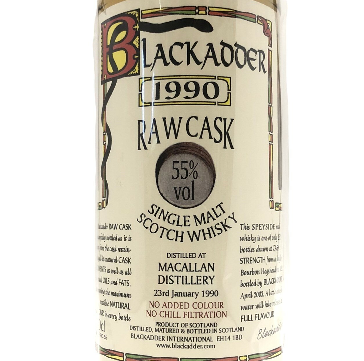 マッカラン ブラッカダー（ブラックアダー）ノーチルフィルタレイションMACALLAN BLACK ADDERNo chill-filtration 1990-2003700ml ／ 43％vol