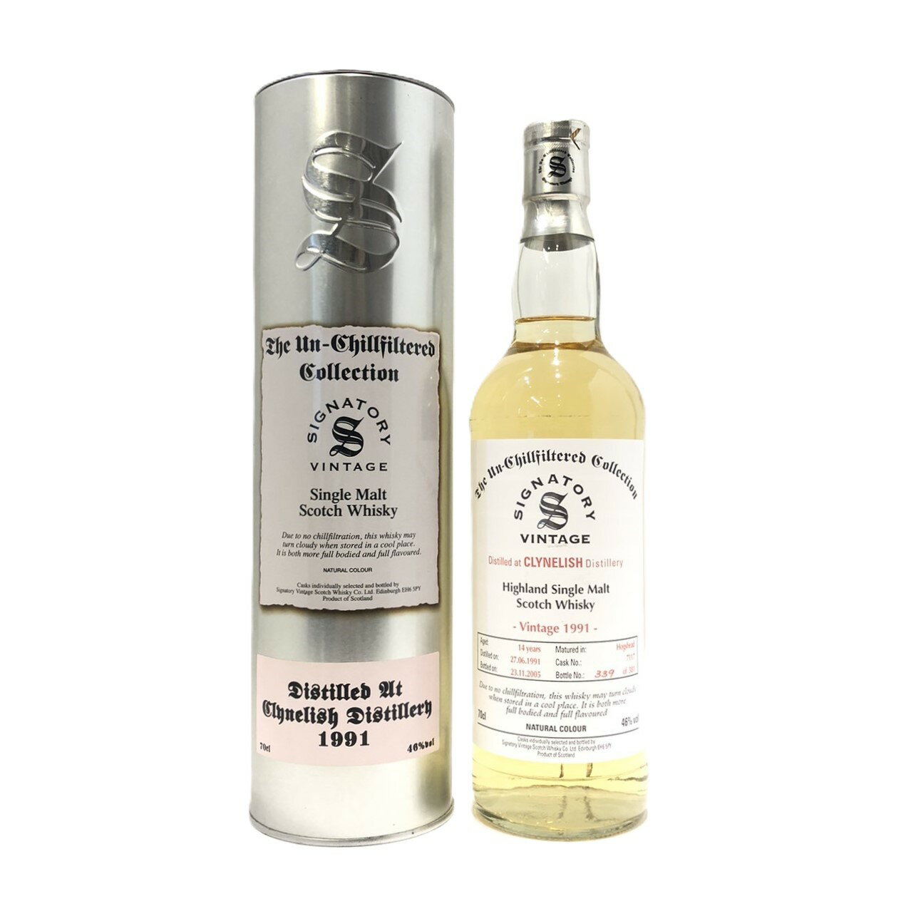 クライヌリッシュ14年（1991-2005）シグナトリーヴィンテージCLYNELISH14 Years（1991-2005）SIGNATORY VINTAGE70cl / 46％