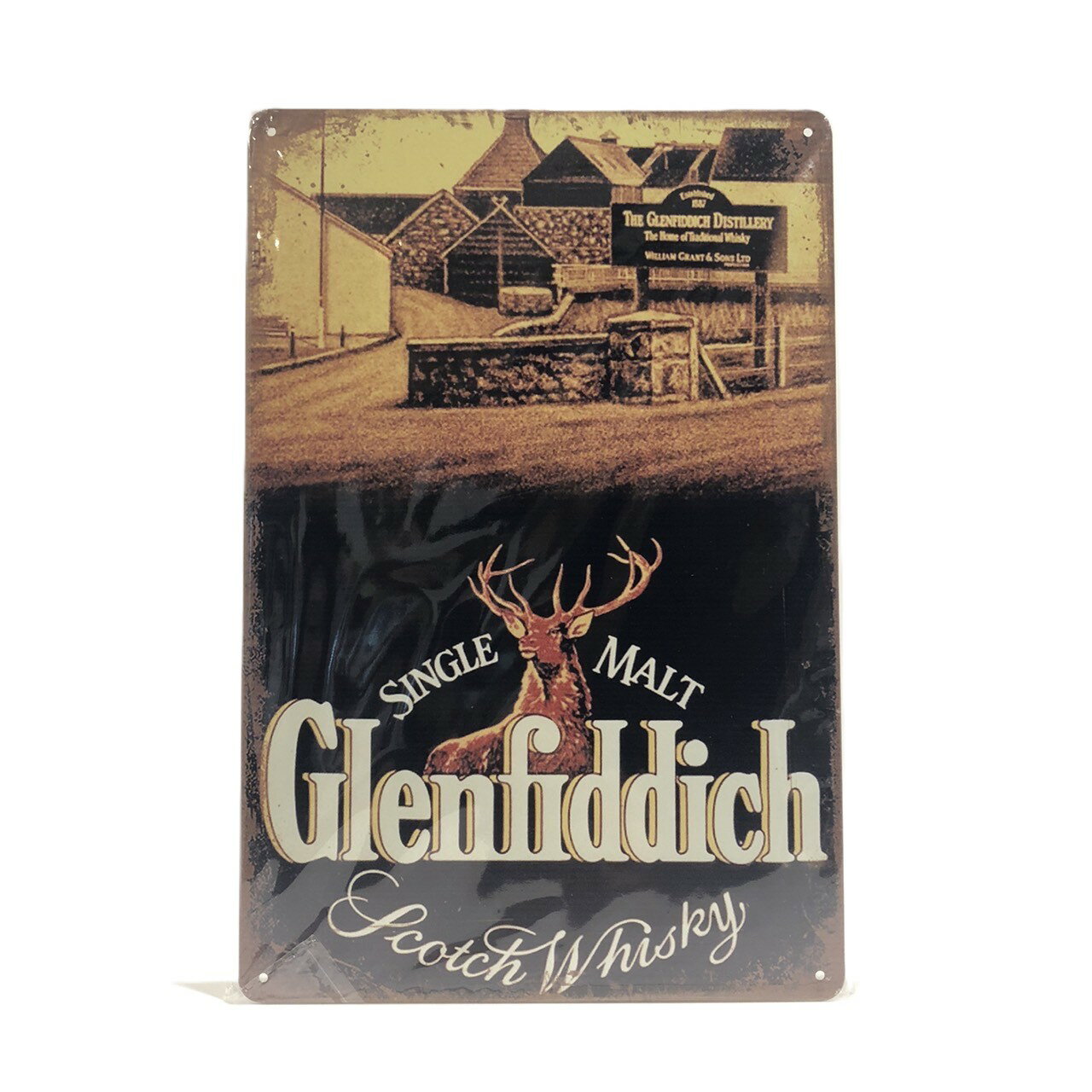 グレンフィディックサイン・ブリキ看板・メタルサインGlenfiddich SIGN METAL SIGN縦：約 30cm横：約 2..