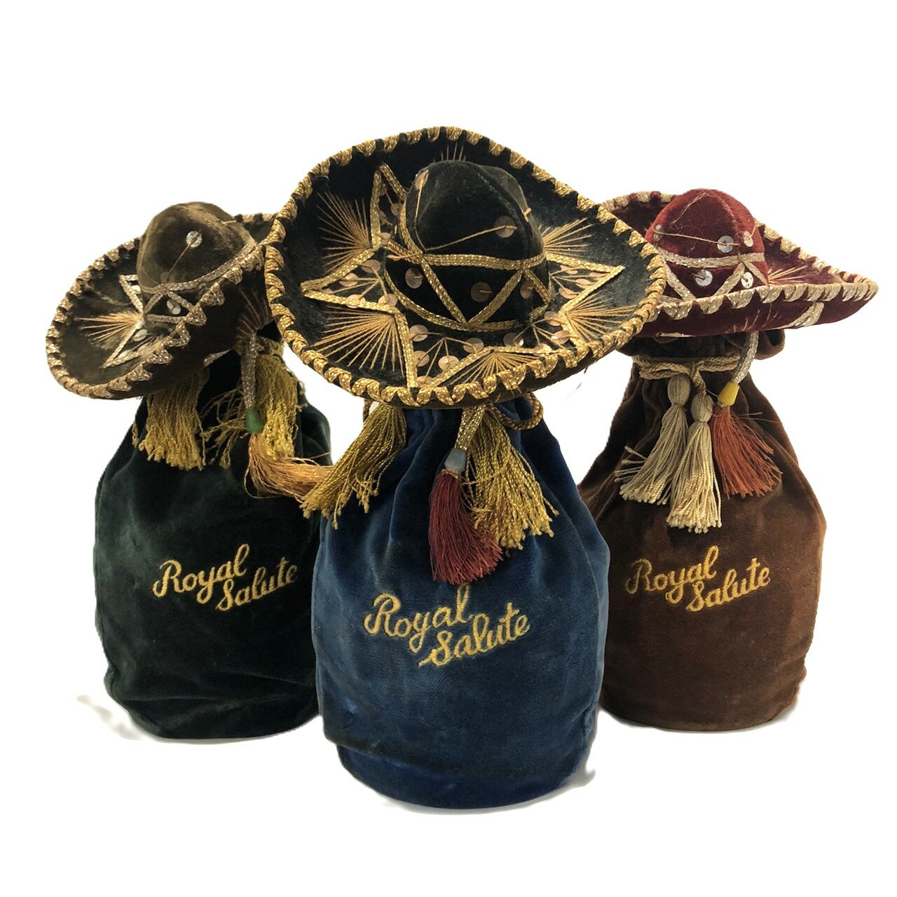 楽天WHISKY SHOP【未開封・液べりしたボトルを3本セットで】ロイヤル サリュート 21年陶器製フラゴンボトル 3本セット（紺・茶・緑）シーバスブラザーズROYAL SALUTE 21 YEAR OLDCERAMIC BOTTLE FLAGON BOTTLE Set of 3（Green・Navy・Brown）CHIVAS BROTHERS