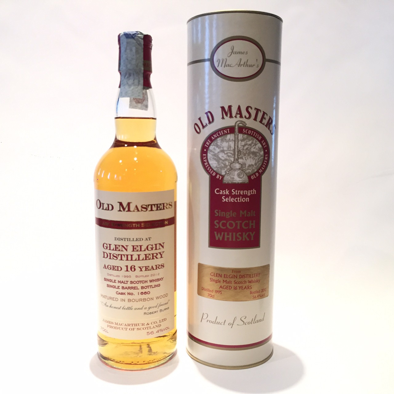 グレンエルギンGlen ElginJames MacArthurOld Master´s Cask Strength Selection1995 - 201216 Years old56.4% / 700mlBourbon Wood maturedCask No.1660