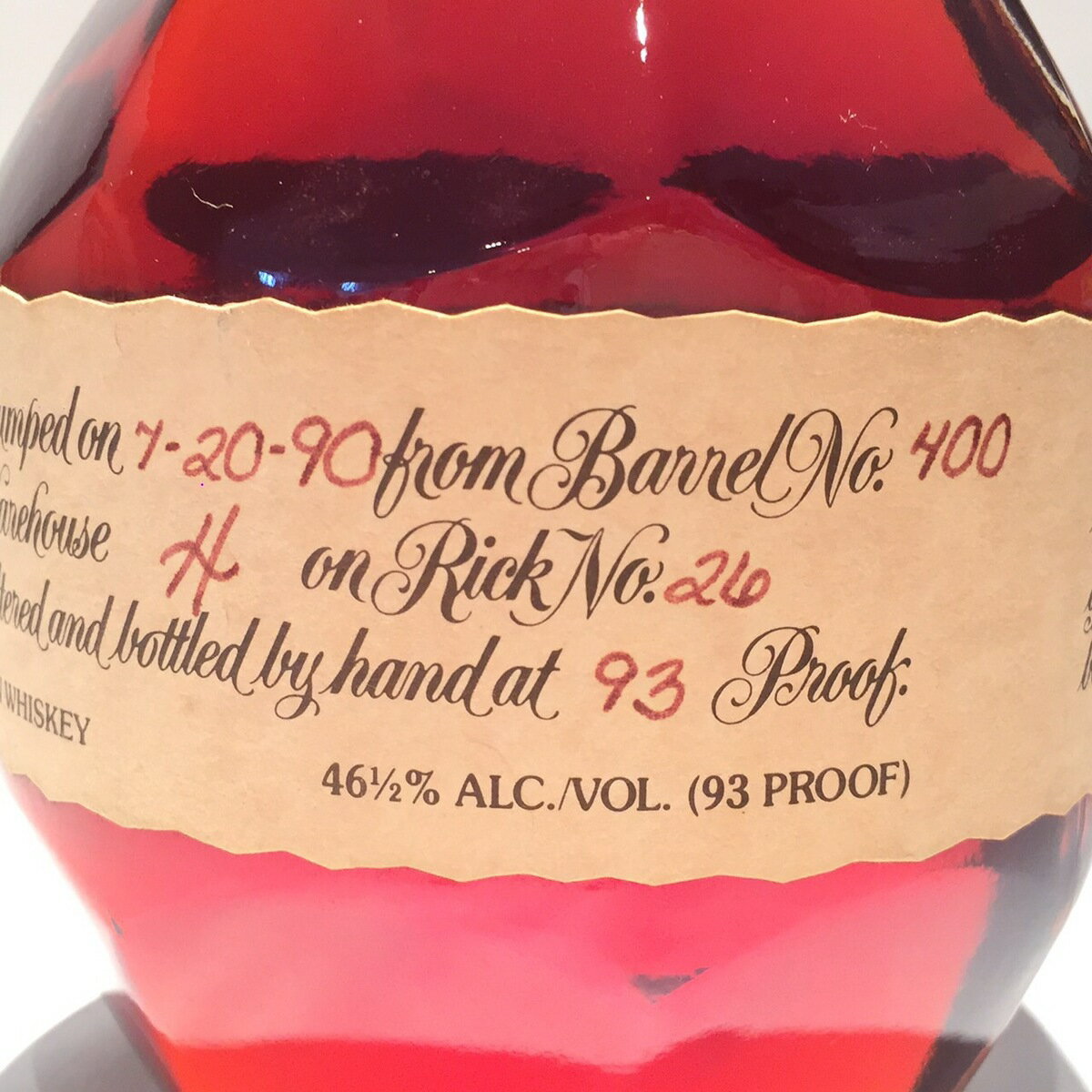 �֥��ȥ�1990ǯî�ֹ�No.400Blanton 1990Barrel No.40046 1/2% ALC.VOL. (93 PROOF��/750ml