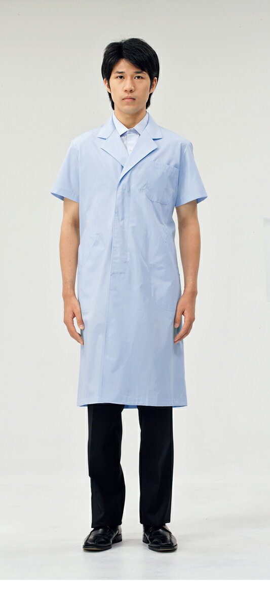 モンブラン 51-604 ドクターコート メンズ 半袖白衣 男子診察衣