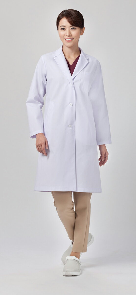 白衣 FOLK 2530PO ドクターコート 白衣 シングル医療衣