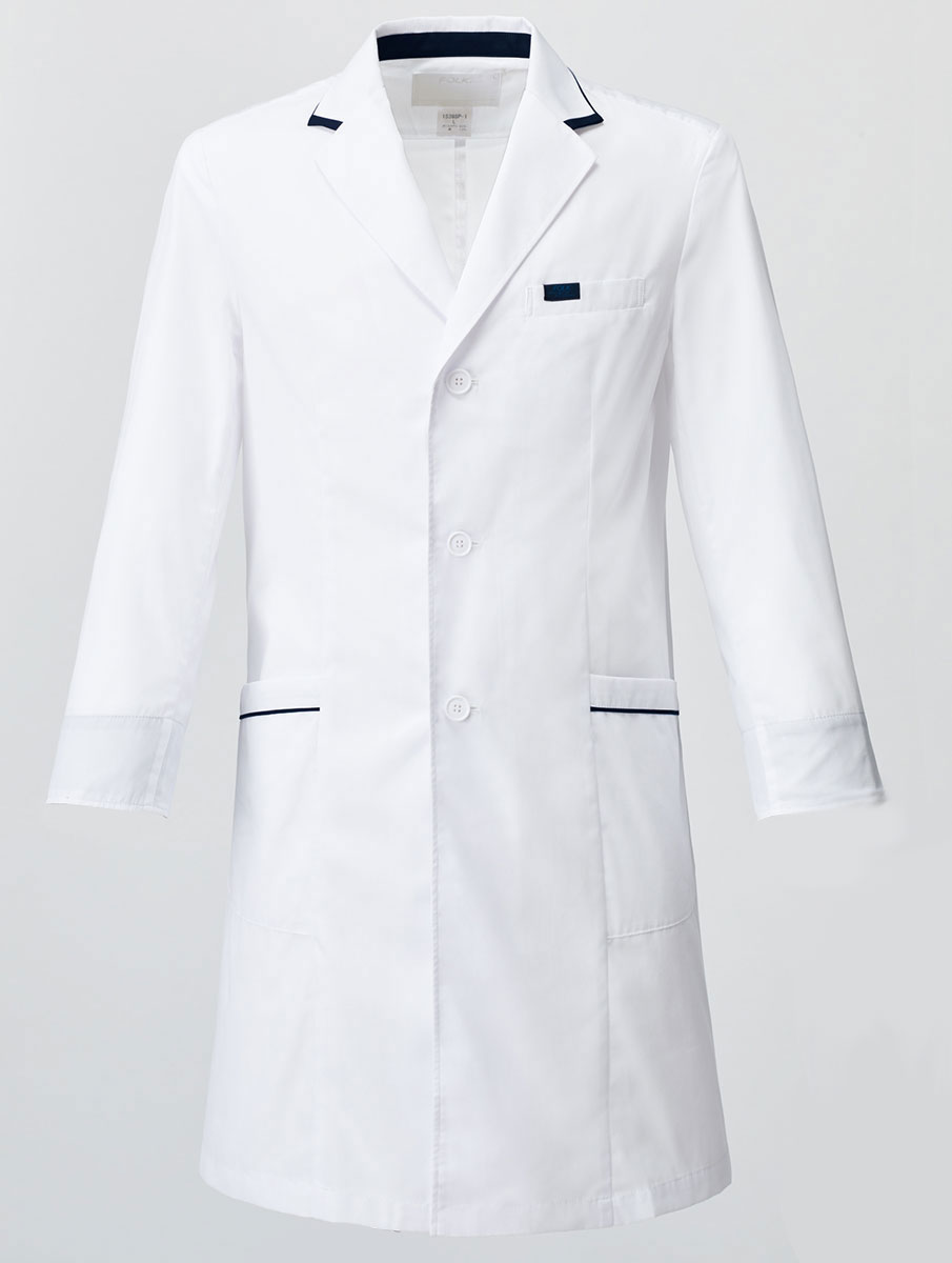 白衣 FOLK 1539SPメンズドクターコート 男性白衣 シングル医療衣