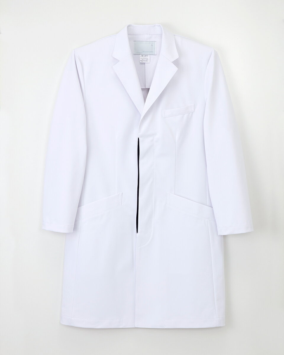ナガイレーベン SD-3410 メンズ 白衣 シングル診察衣 ドクターコート 医療