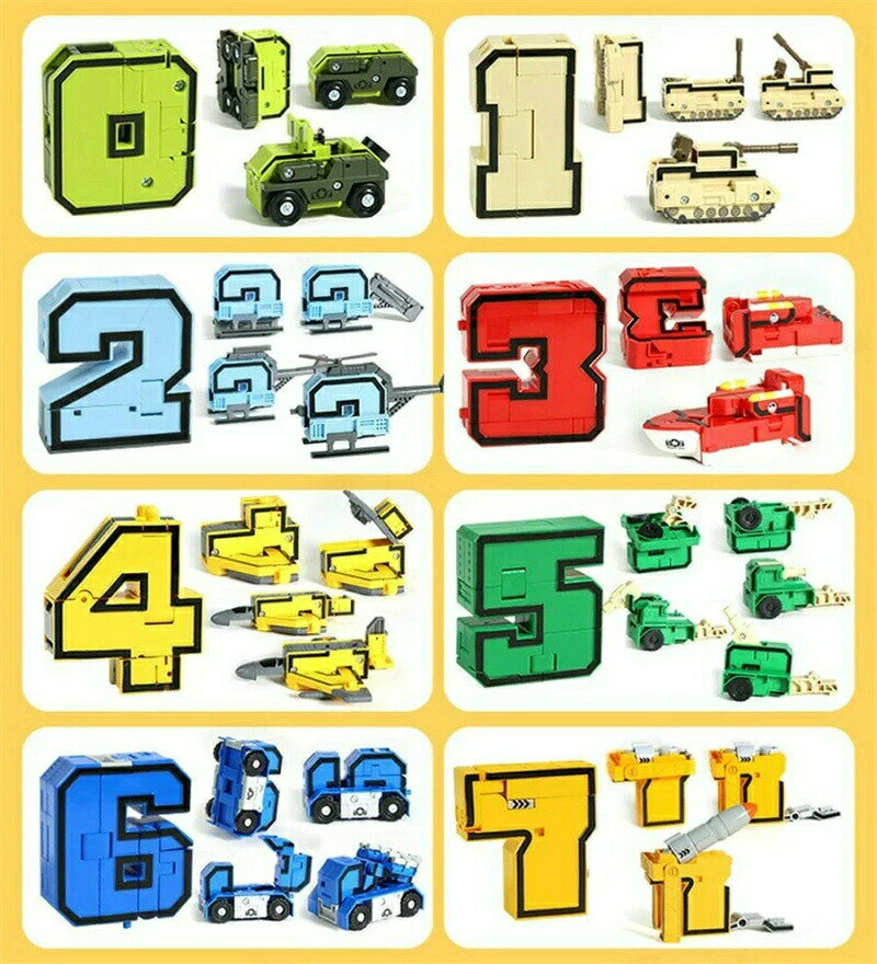 ホワイトショップのロボットおもちゃデジタル玩具子供向け組み立てモデルDIY学習0-9算数足し算分解おもちゃ知育玩具立体パズル誕生日クリスマスハロウィンプレゼント｜アングル2