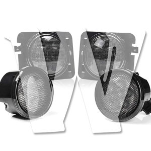 ジープ JEEP JK ラングラー 2007-2018年式 LED ウインカーフロント ターンシグナル サイド ターンシグナル フェンダー グリル ライト 発光色:アンバー 警戒灯 警告灯 転向灯 補助灯 車検対応 左右セット