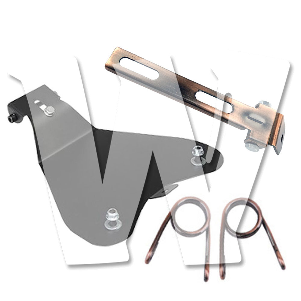 オートバイ ハーレー ソロ シート V型 スプリング ブラケット ベースプレート ヤマハ カワサキ スズキ ボバー .. ブロンズ 交換用 汎用 カスタム パーツ 部品 VHB-Spring 新品