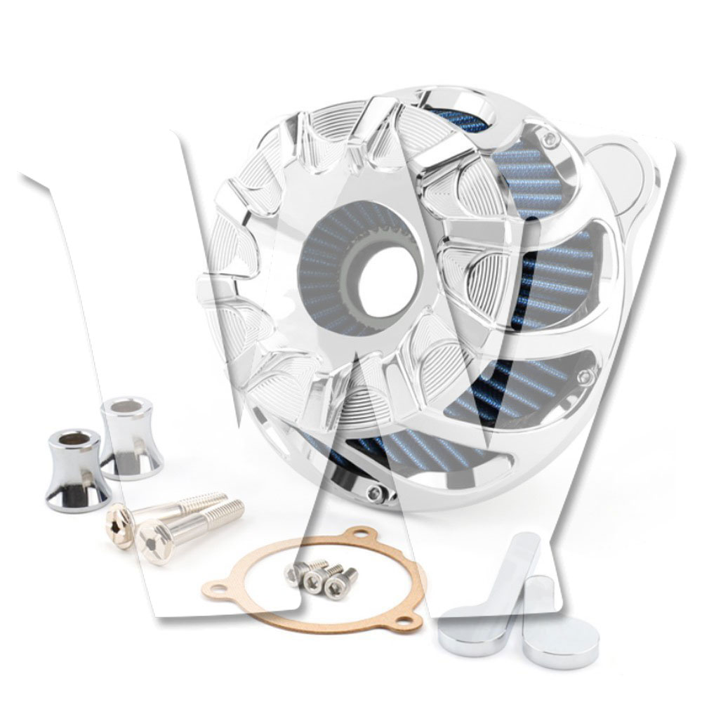 ハーレー ダビッドソン ダイナ/2000-2017 ソフテイル/2000-2015 ツーリング/2000-2007に対応!! エア クリーナー エア フィルター シルバー ブルー オートバイ バイク パーツ 汎用 社外品 CNC 新品