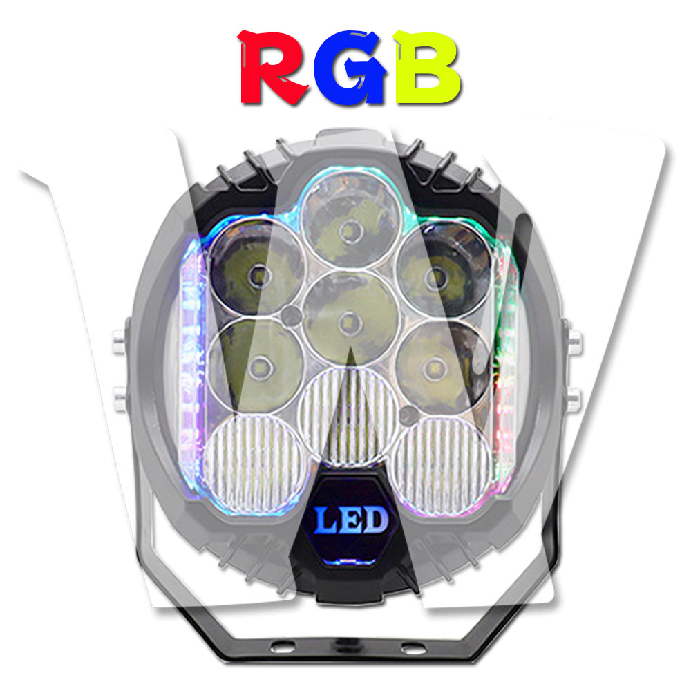 個数選択可能!! 5インチ RGB 作業灯 LED ワークライト 50W 5200LM 6500K ホワイト イカリング 多彩 12V/24V兼用 ジープ JK JKU JL ジムニー 前照灯 投光器 防水 防塵 防震 バイク オートバイ SUV 大型車 トラック ランクル 除雪車 漁船 トラクター 漁業用 汎用