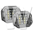 5インチ 24W 埋込式 LED ワークライト 作業灯 ホワイト 6500K ドライビングライト トラック UTV ATV 4x4 トレーラー ピックアップ 車 SUV ボート オフロード ランクル 除雪車 トラクター 漁業用 農業機械 建設機械 道路 漁船など.. 12V/24V兼用 2個