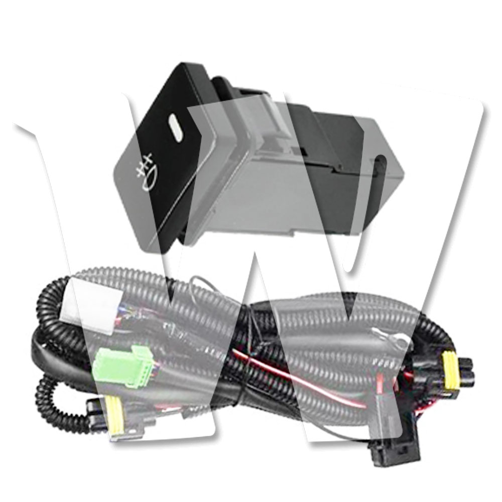 LED スイッチ付 トヨタ TOYOTA フォグランプ 配線 発光カラー：ホワイト 後付 リレーハーネス H8/H11/H16 タント フォグ オンオフ 取付簡単!!