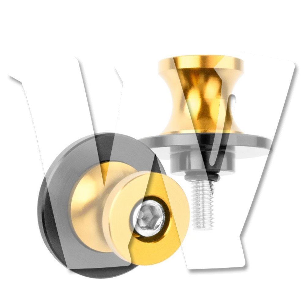 M8 スイングアームスライダー スプールスタンド ネジ ボルト KTM ヤマハ カワサキ ホンダ BMW スズキ ドゥカティ トライアンフ 汎用 イエロー ゴールド 2個 オートバイ バイク パーツ アクセサリー