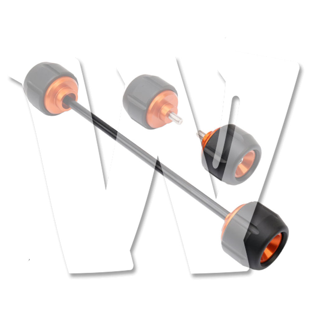 KTM RC390 RC 390 2022-2023年モデル フロント/リア ホイール プスライダー フレームスライダー クラッシュガード プロテクター 落下保護 車体保護 ブラック 前後セット バイク パーツ カスタム