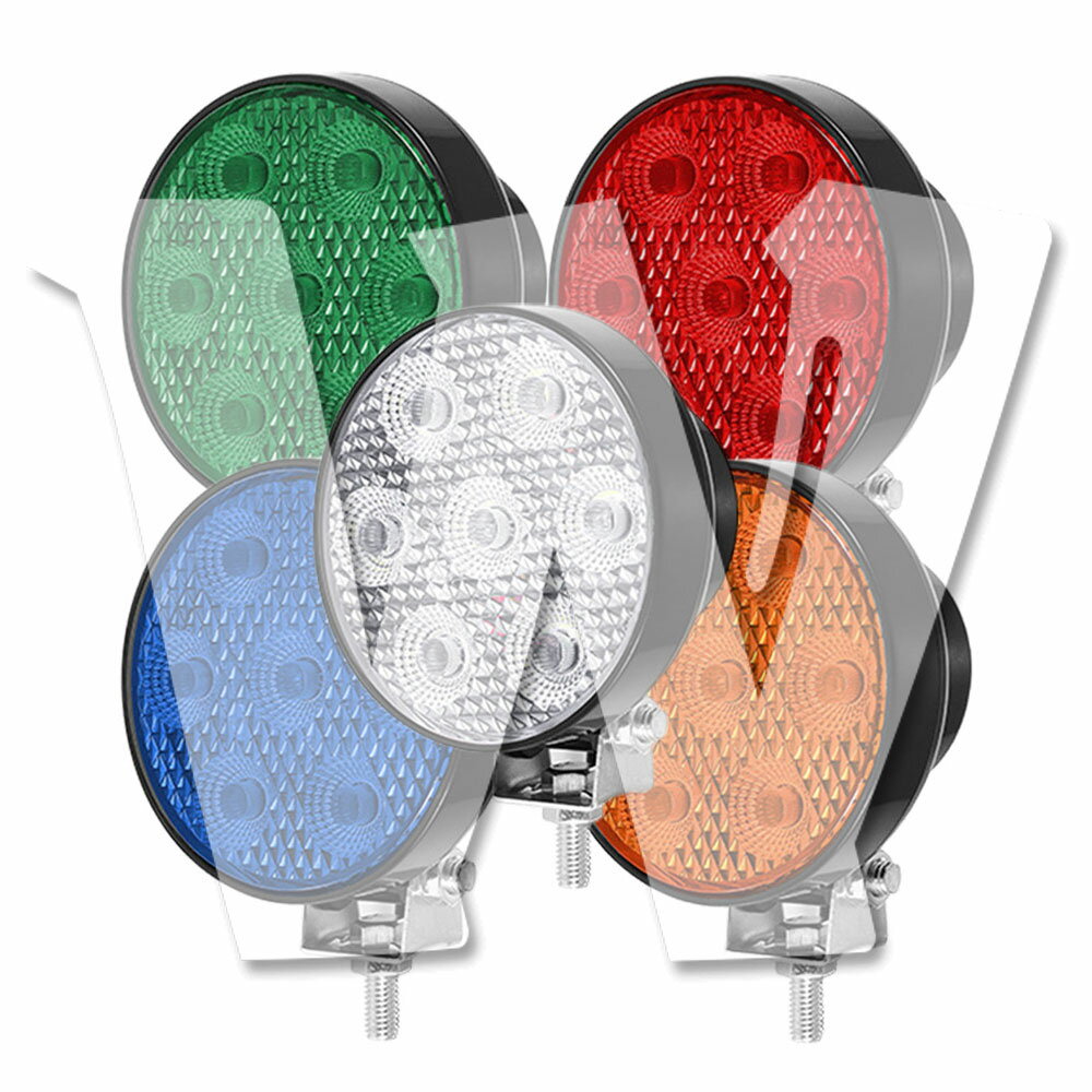 Rakuten - 個数選択可能!! カラー選択：ホワイト/イエロー/レッド/グリーン/ブルー LED ライト ハザード ストロボ/フラッシュ/警告灯 パトロール ライトバー 緊急点滅ライト SUV トラック トレーラー ランクル 除雪車 トラクター 農業機械 建設機械 12V/24V兼用 丸型 汎用