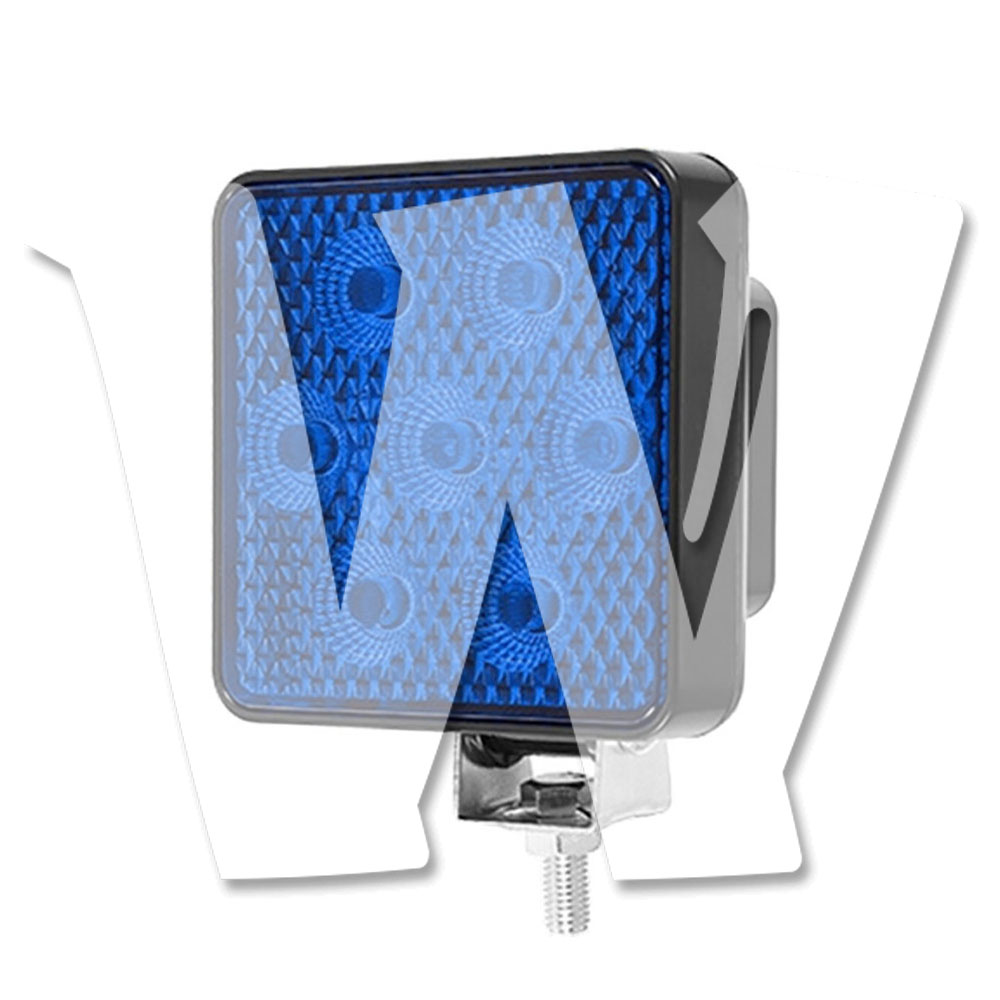 Rakuten - 【2個セット】 ブルー LED ライト ハザード ストロボ/フラッシュ/警告灯 パトロール ライトバー 緊急点滅ライト SUV トラック トレーラー ランクル 除雪車 トラクター 農業機械 建設機械 12V/24V兼用 汎用