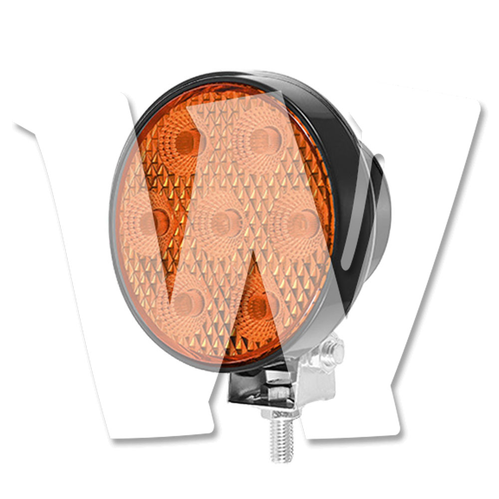 Rakuten - 個数選択可能!! イエロー LED ライト ハザード ストロボ/フラッシュ/警告灯 パトロール ライトバー 緊急点滅ライト SUV トラック トレーラー ランクル 除雪車 トラクター 農業機械 建設機械 12V/24V兼用 丸型 汎用