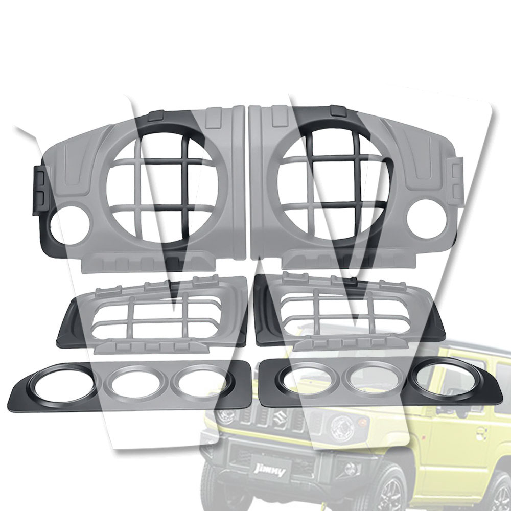 Rakuten - 【ジムニー JB74専用】フロントヘッドライトカバー 2019-2025年モデル フォグランプカバー テールライトカバー トリム シェル フロント/リア用 耐久スクラッチ保護 外装パーツ カスタム アクセサリー ジムニー スズキ