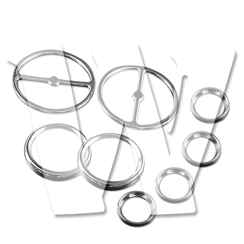 【ハーレー用 クロームセット】スピードメーター & スピーカー トリム アクセント カバー アルミ/プラ..