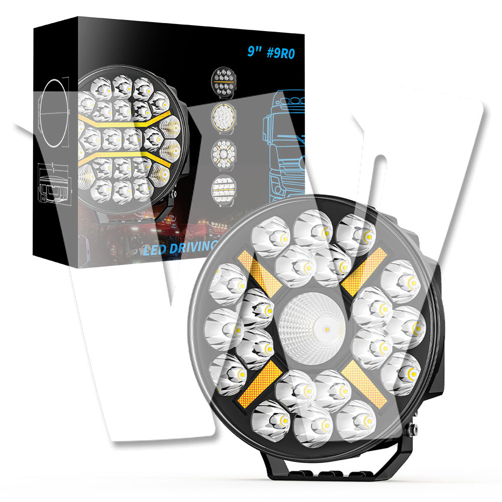 Rakuten - 【黒武士シリーズ】 9インチ LED 作業灯 ワークライト 95W 11400LM スポット/フラッド/DRL付き 12V/24V兼用 ジープ ジムニー トラック ボート 汎用 多モード 防水