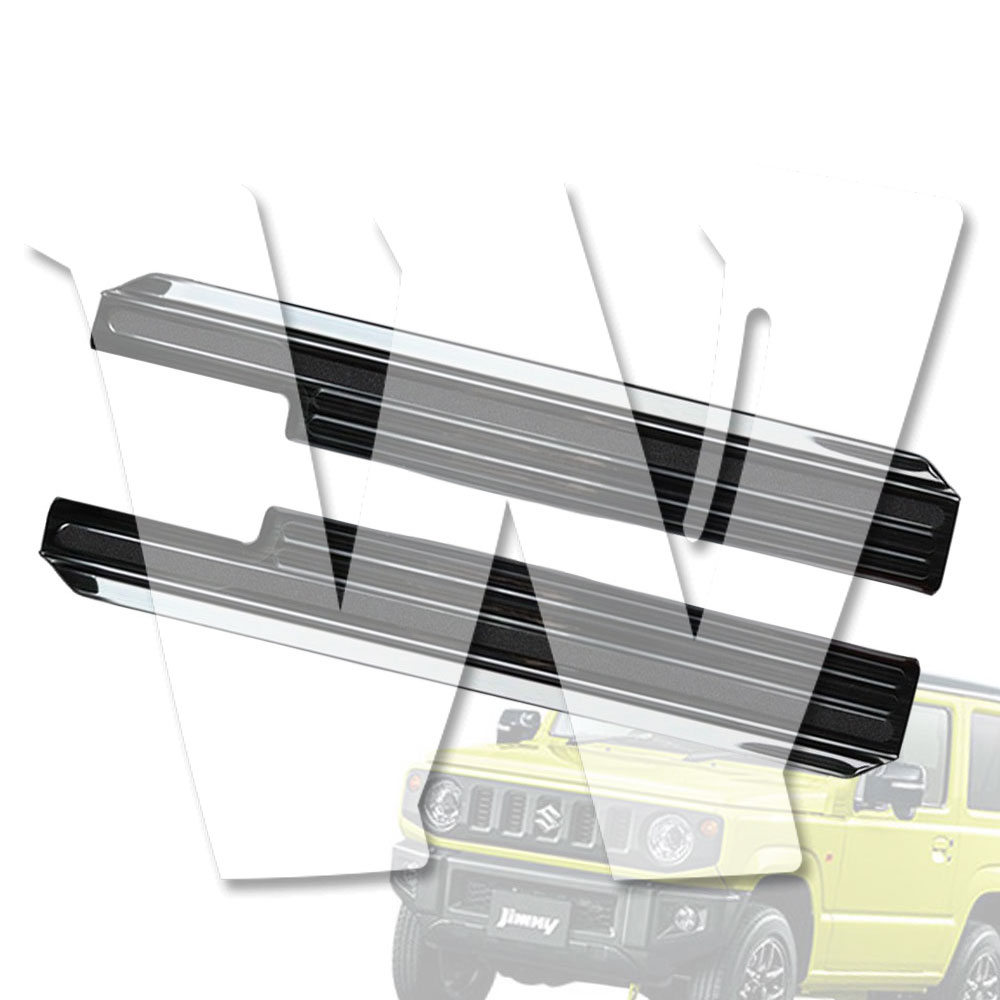 【ジムニー専用 3ドア】 JB64/JB74 3ドア 2018年-以降 スカッフプレート ドアシルガード&ステップ【ブラック】 左右セット 滑り止め加工 ステンレス 内装保護 カスタム インテリア アクセサリー パーツ
