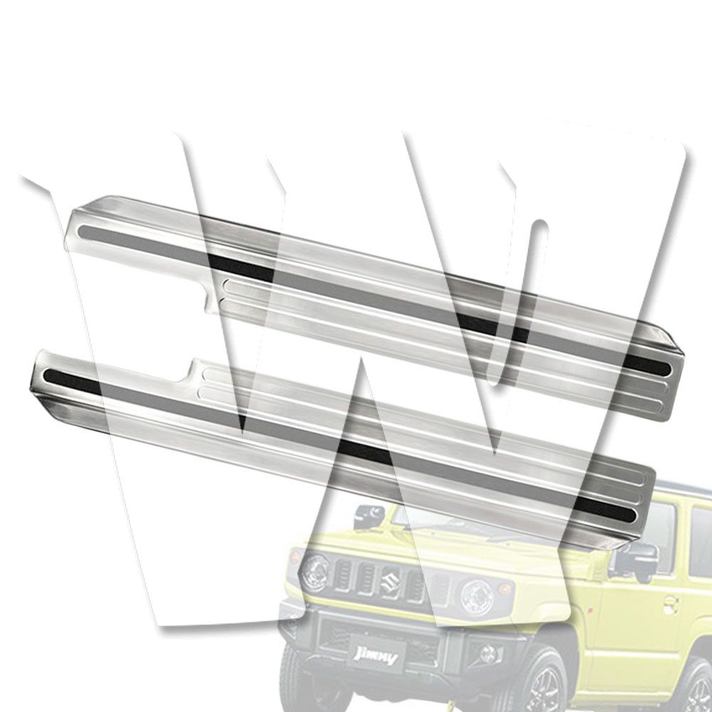 【ジムニー専用 3ドア】 JB64/JB74 3ドア 2018年-以降 ドアシルガード&ステップ スカッフプレート【シルバー】 左右セット 滑り止め加工 ステンレス 内装保護 カスタム インテリア アクセサリー パーツ