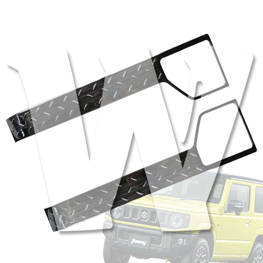 【ジムニー専用 3ドア】 JB64/JB74 3ドア 2018年-以降 ドアキック防止パネルカバー 側保護ガード 【ブラック】 キズ防止 左右セット ステンレス 内装保護 カスタム インテリア アクセサリー パーツ