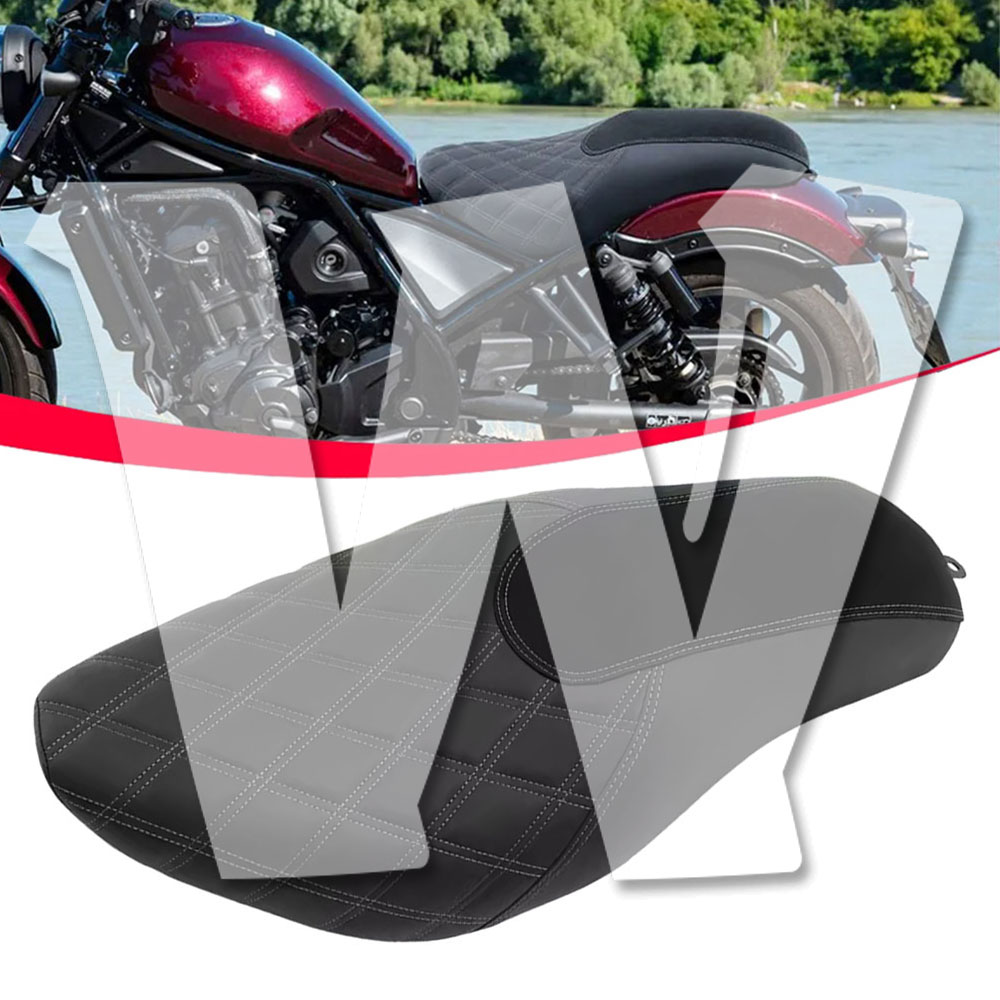 Rakuten - 【CMX1100（CM1100） シート】 ホンダ リベル CMX1100（CM1100）2021-2025年式モデル フロント シート リア シート ツーアップシートクッション ワンピースタイプ 一体型シート PUレザー 交換用 汎用 カスタム パーツ 部品