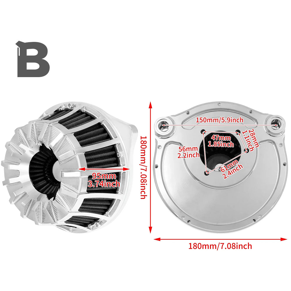 【ハーレー用】 エアクリーナー クリーナーキット エアフィルター CNC加工 高性能 スポーツスター/ツーリング/ソフテイル/ダイナ 対応 (Model A/B/C/D選択) 高性能 純正交換 アップグレード