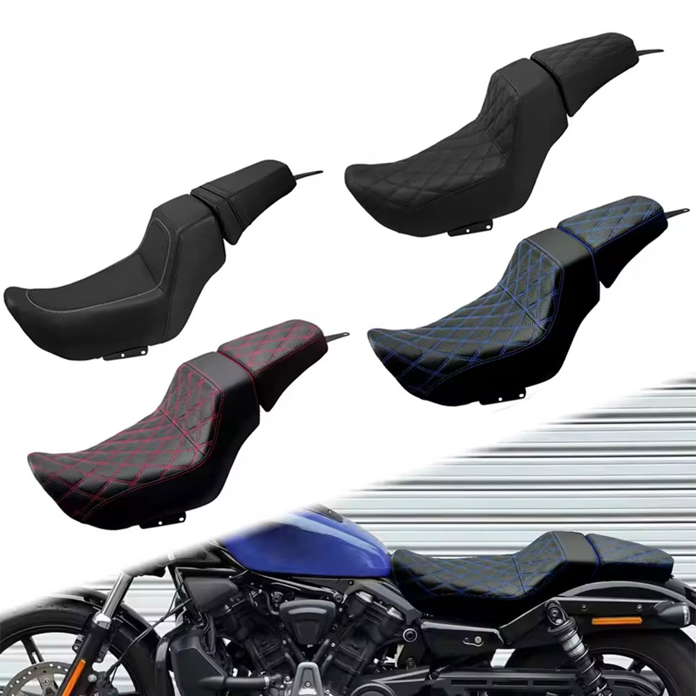 樂天商城 - 【ハーレーナイトスター専用】RH975(2022-2025年) / RH975S(2023-2025年) 2人乗りシート ワンピースツーアップシート 高反発フォーム メタルブラケット カラー縫い目 フロントリアセット