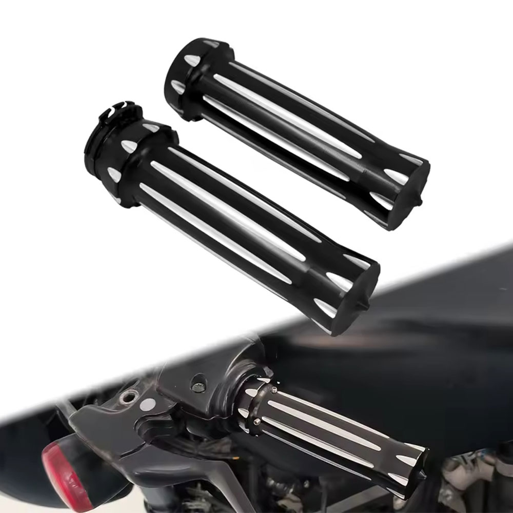 Rakuten - 【ハーレー用】 25mm アルミハンドグリップ ブラック 耐滑設計 左右セット スポーツスター XL ダイナ VRSC ツーリング ソフテール 対応 高品質アルミ 左右セット