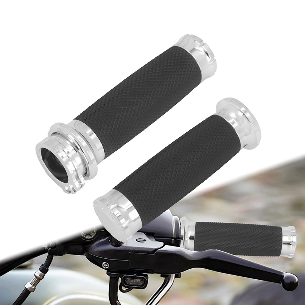 Rakuten - 【ハーレー用】 25mm アルミハンドグリップ ブラック 耐滑設計 左右セット スポーツスター XL ダイナ VRSC ツーリング ソフテール 対応 高品質アルミ 左右セット