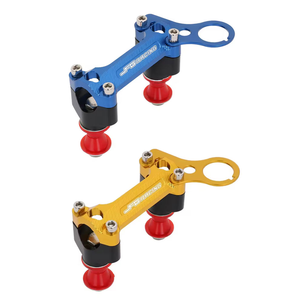 【CNCアルミ】ハンドルバーライザー クランプ 28mm スズキ DRZ400SM 2005-2019 適合 アルマイト仕上げ ゴールド/ブルー